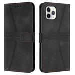 For iPhone 11 Pro Triangle Solid Color Leather Phone Case(Black)