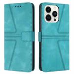 For iPhone 16 Pro Triangle Solid Color Leather Phone Case(Green)