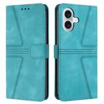 For iPhone 16 Plus Triangle Solid Color Leather Phone Case(Green)