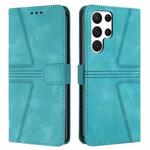 For Samsung Galaxy S24 Ultra 5G Triangle Solid Color Leather Phone Case(Green)