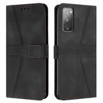 For Samsung Galaxy S20 FE 5G Triangle Solid Color Leather Phone Case(Black)