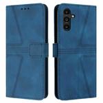 For Samsung Galaxy A14 4G/5G Triangle Solid Color Leather Phone Case(Blue)