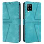 For Samsung Galaxy A22 5G Triangle Solid Color Leather Phone Case(Green)