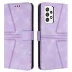 For Samsung Galaxy A23 Triangle Solid Color Leather Phone Case(Purple)