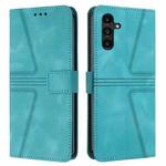 For Samsung Galaxy A34 5G Triangle Solid Color Leather Phone Case(Green)