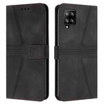 For Samsung Galaxy A42 5G Triangle Solid Color Leather Phone Case(Black)