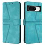 For Google Pixel 8 Triangle Solid Color Leather Phone Case(Green)