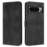 For Google Pixel 8 Pro Triangle Solid Color Leather Phone Case(Black)