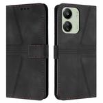 For Xiaomi Redmi 13C 4G/5G Triangle Solid Color Leather Phone Case(Black)