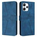For Xiaomi Redmi 12 4G Triangle Solid Color Leather Phone Case(Blue)