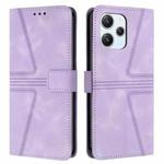 For Xiaomi Redmi 12 4G Triangle Solid Color Leather Phone Case(Purple)