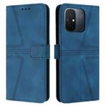 For Xiaomi Redmi 12C Triangle Solid Color Leather Phone Case(Blue)