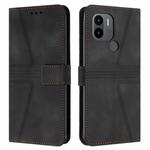For Xiaomi Redmi A1+ Triangle Solid Color Leather Phone Case(Black)