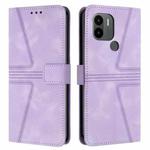 For Xiaomi Redmi A1+ Triangle Solid Color Leather Phone Case(Purple)