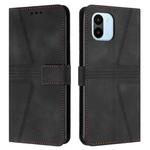 For Xiaomi Redmi A1 Triangle Solid Color Leather Phone Case(Black)