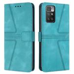 For Xiaomi Redmi Note 11 4G 6.5 Triangle Solid Color Leather Phone Case(Green)