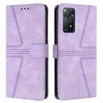 For Redmi Note 11 Pro 5G/4G Global Triangle Solid Color Leather Phone Case(Purple)
