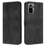 For Redmi Note 10 / Note 10S 4G Triangle Solid Color Leather Phone Case(Black)