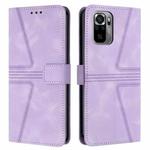 For Redmi Note 10 / Note 10S 4G Triangle Solid Color Leather Phone Case(Purple)