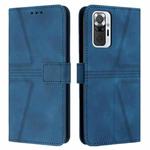For Xiaomi Redmi Note 10 Pro 4G Triangle Solid Color Leather Phone Case(Blue)