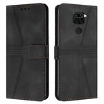 For Xiaomi Redmi Note 9 Triangle Solid Color Leather Phone Case(Black)