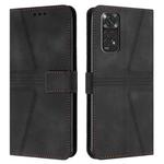 For Redmi Note 11 / 11S 6.43 Global Triangle Solid Color Leather Phone Case(Black)