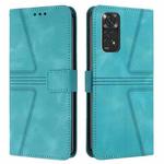 For Redmi Note 11 / 11S 6.43 Global Triangle Solid Color Leather Phone Case(Green)