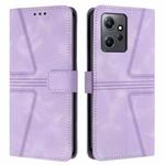 For Redmi Note 12 4G Global Triangle Solid Color Leather Phone Case(Purple)
