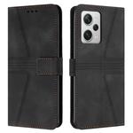 For Xiaomi Redmi Note 12 5G Global Triangle Solid Color Leather Phone Case(Black)