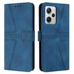 For Xiaomi Poco X5 5G Triangle Solid Color Leather Phone Case(Blue)