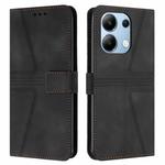 For Xiaomi Redmi Note 13 4G Triangle Solid Color Leather Phone Case(Black)