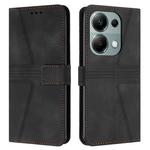 For Xiaomi Redmi Note 13 Pro 4G Triangle Solid Color Leather Phone Case(Black)