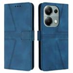 For Xiaomi Redmi Note 13 Pro 4G Triangle Solid Color Leather Phone Case(Blue)