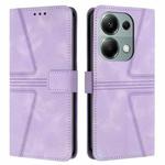 For Xiaomi Redmi Note 13 Pro 4G Triangle Solid Color Leather Phone Case(Purple)