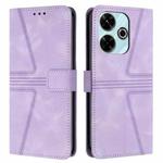 For Xiaomi Redmi 13 4G Triangle Solid Color Leather Phone Case(Purple)