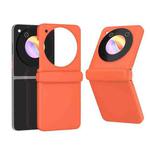 For ZTE Libero Flip 3 in 1 PC Frosted Full Coverage Phone Case with Hinge(Orange)