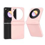 For ZTE Libero Flip 3 in 1 PC Frosted Full Coverage Phone Case with Hinge(Pink)