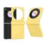 For ZTE Libero Flip 3 in 1 PC Frosted Full Coverage Phone Case with Hinge(Yellow)