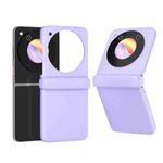 For ZTE Libero Flip 3 in 1 PC Frosted Full Coverage Phone Case with Hinge(Purple)