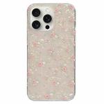 For iPhone 15 Pro Max Double Sided IMD Full Coverage TPU Phone Case(Pink White Flowers)