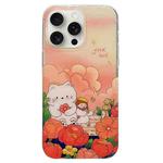 For iPhone 15 Pro Double Sided IMD Full Coverage TPU Phone Case(Red Flower Doll Little Girl)