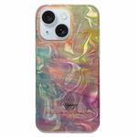 For iPhone 15 Double Sided IMD Full Coverage TPU Phone Case(Pink Halo Ripple)