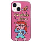 For iPhone 14 Double Sided IMD Full Coverage TPU Phone Case(Rabbit T-shirt Girl)