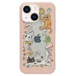 For iPhone 14 Double Sided IMD Full Coverage TPU Phone Case(Cat Banana Strawberry)
