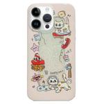For iPhone 14 Pro Double Sided IMD Full Coverage TPU Phone Case(Skateboard Cat Pentagram)