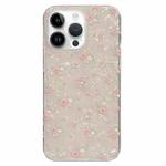 For iPhone 14 Pro Double Sided IMD Full Coverage TPU Phone Case(Pink White Flowers)