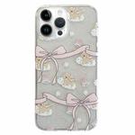 For iPhone 14 Pro Max Double Sided IMD Full Coverage TPU Phone Case(Bow Cake Cloud Puppy)