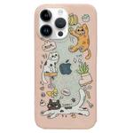 For iPhone 13 Pro Max Double Sided IMD Full Coverage TPU Phone Case(Cat Banana Strawberry)