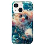 For iPhone 13 Double Sided IMD Full Coverage TPU Phone Case(Cute Orange Cat)