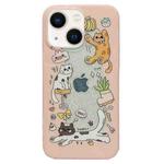 For iPhone 13 Double Sided IMD Full Coverage TPU Phone Case(Cat Banana Strawberry)